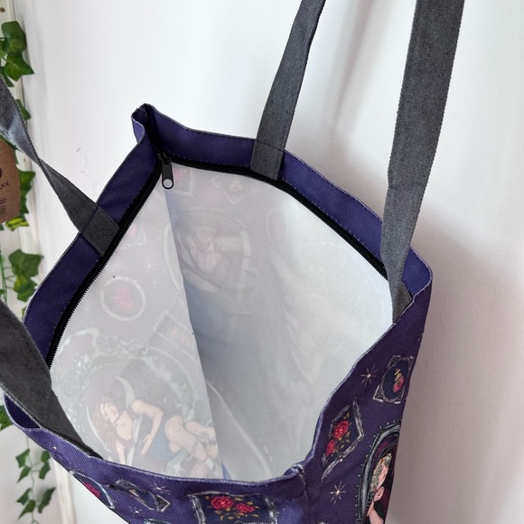 Fairyloot The Glittering Edge Zip Top Tote Bag Character Art Bookish Canvas - Picture 6 of 6